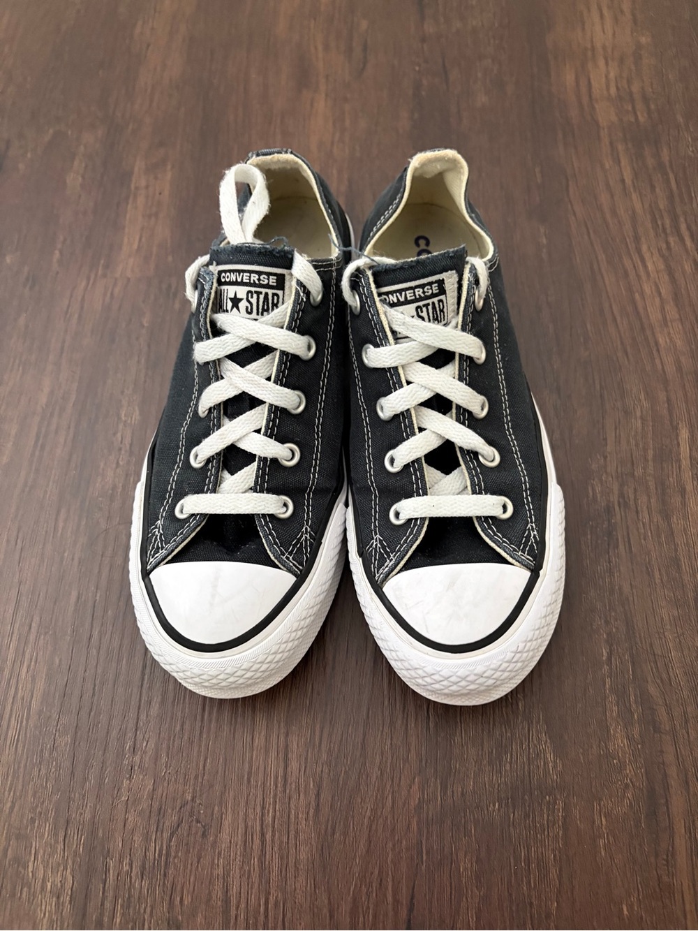 Converse Kids Black and White Low Top Canvas Sneakers